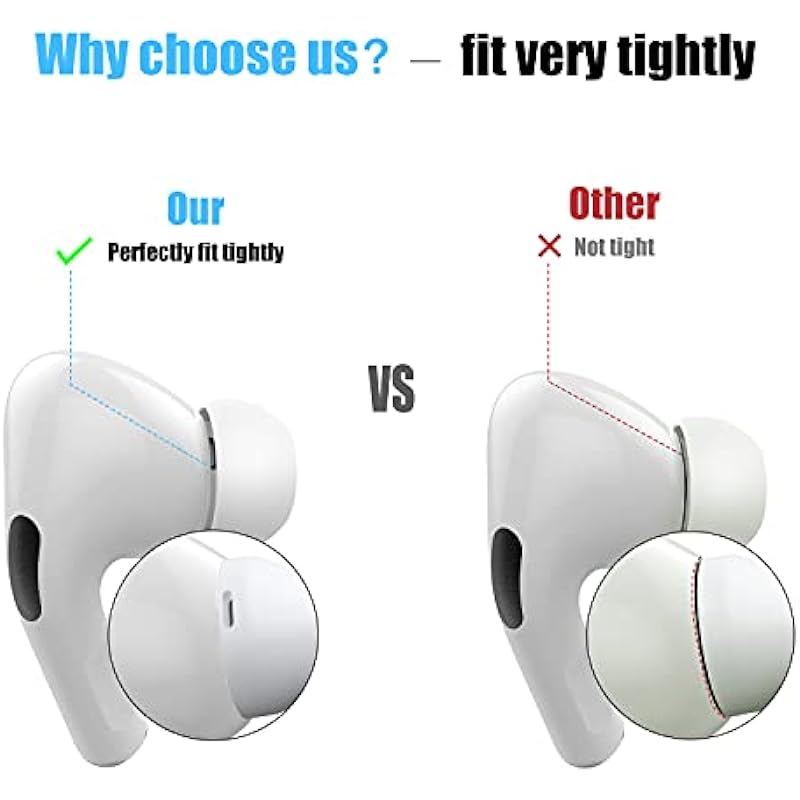 [3 Pairs] Replacement Ear Tips for Airpods Pro and Airpods Pro 2nd Generation with Noise Reduction Hole, Silicone Ear Tips for Airpods Pro with Portable Storage Box and Fit in The Charging Case(S/M/L)