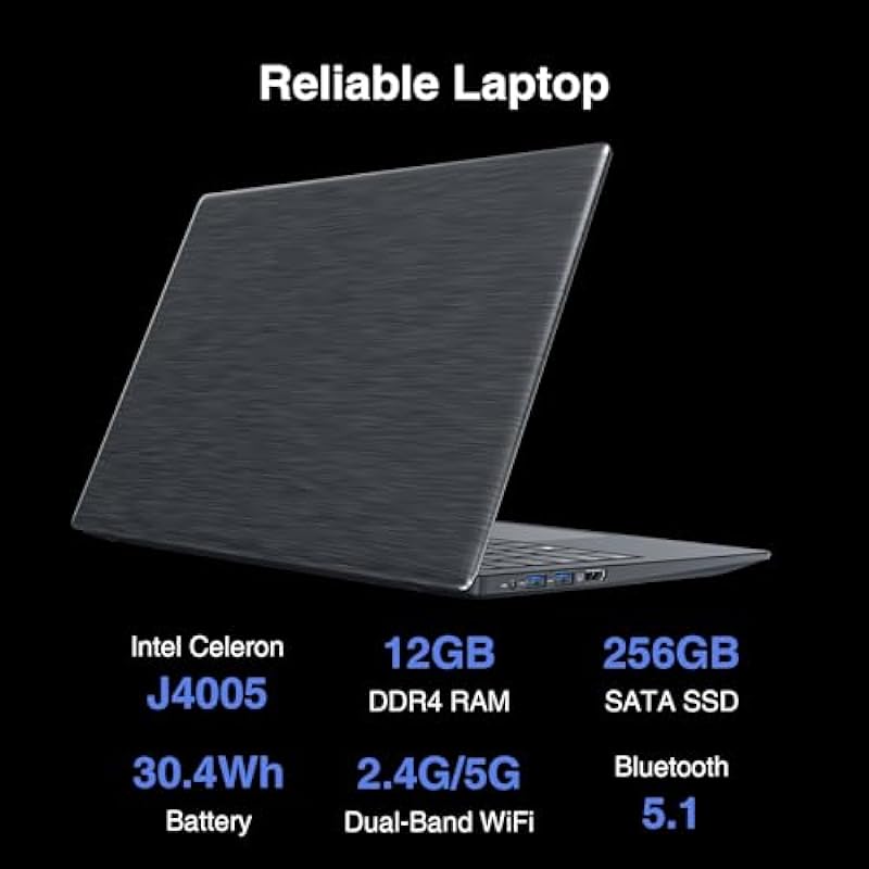 ECOHERO Laptop Computer, 12GB DDR4 RAM 256GB SSD, Intel J4005 Processor (Up to 2.7GHz), 14 Inch FHD 1920×1080 Display, Windows 11 Laptops Computers, 2.4G/5G WiFi and Bluetooth 5.1