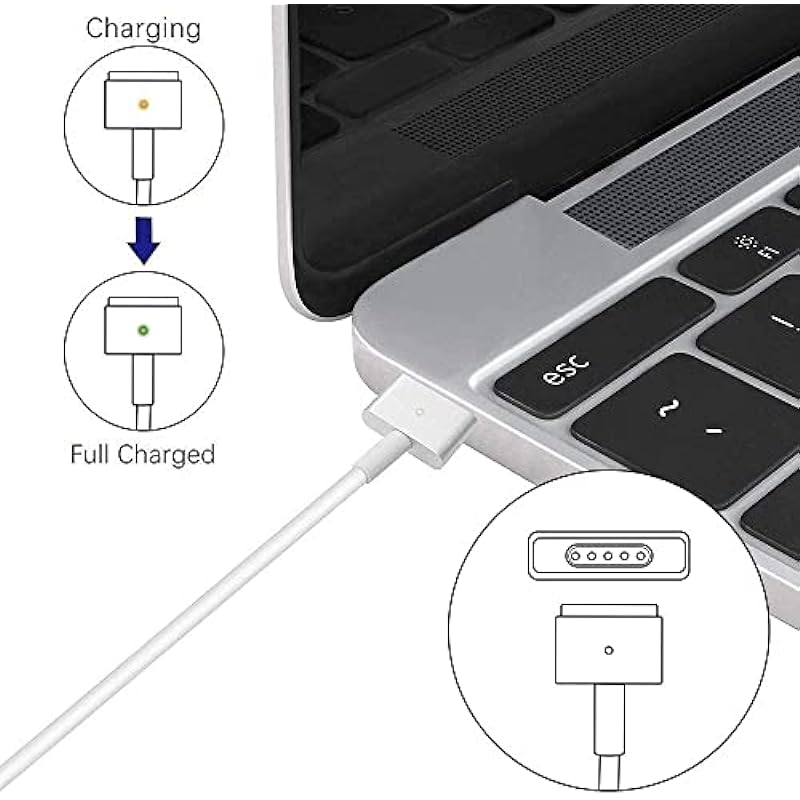Mac Book Air Charger Replacement for Mac Air AC 45W Power T-tip Shape Connector Power Adapter for 11 inch and 13 inch (Between 2012-2017)