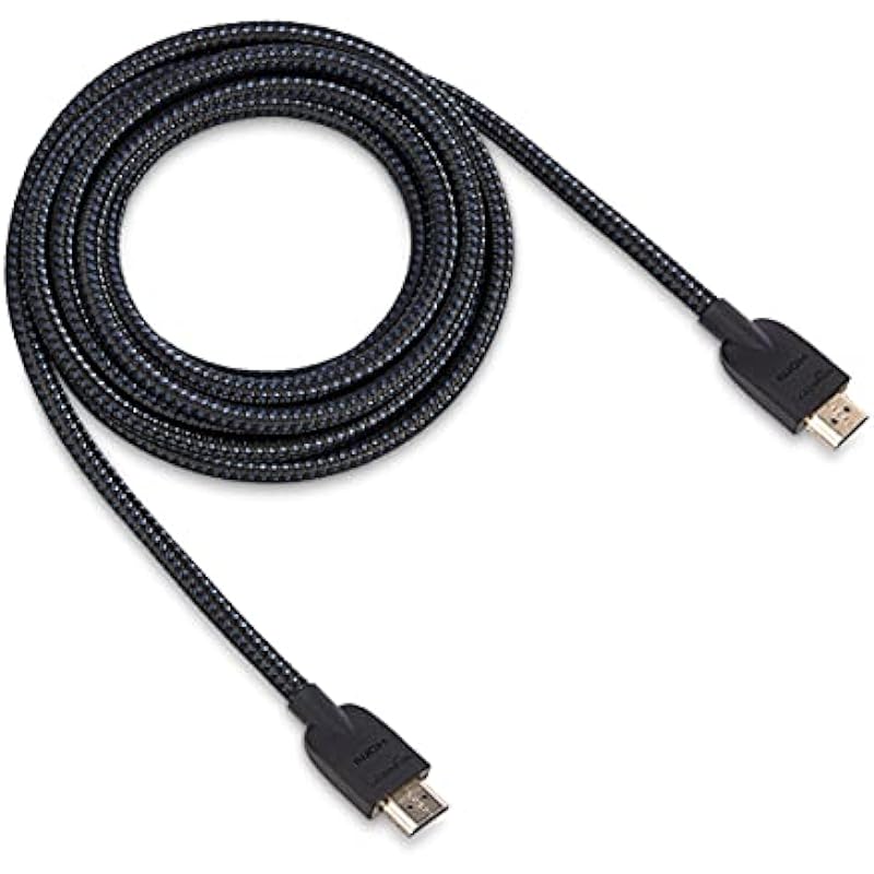 Amazon Basics High-Speed HDMI Cable (18Gbps, 4K/60Hz) – 10 Feet, Nylon-Braided for Television