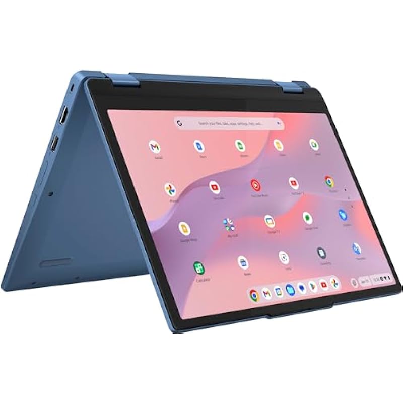 Lenovo Flex 3 Chromebook 2-in-1 12.2″ FHD+ Touchscreen Laptop (Intel N100, 4GB DDR5 RAM, 128GB (64GB eMMC + 64GB SD Card)) Student & Education, Webcam, NFC, HDMI, USB-C, IST Pen, Chrome OS, Blue