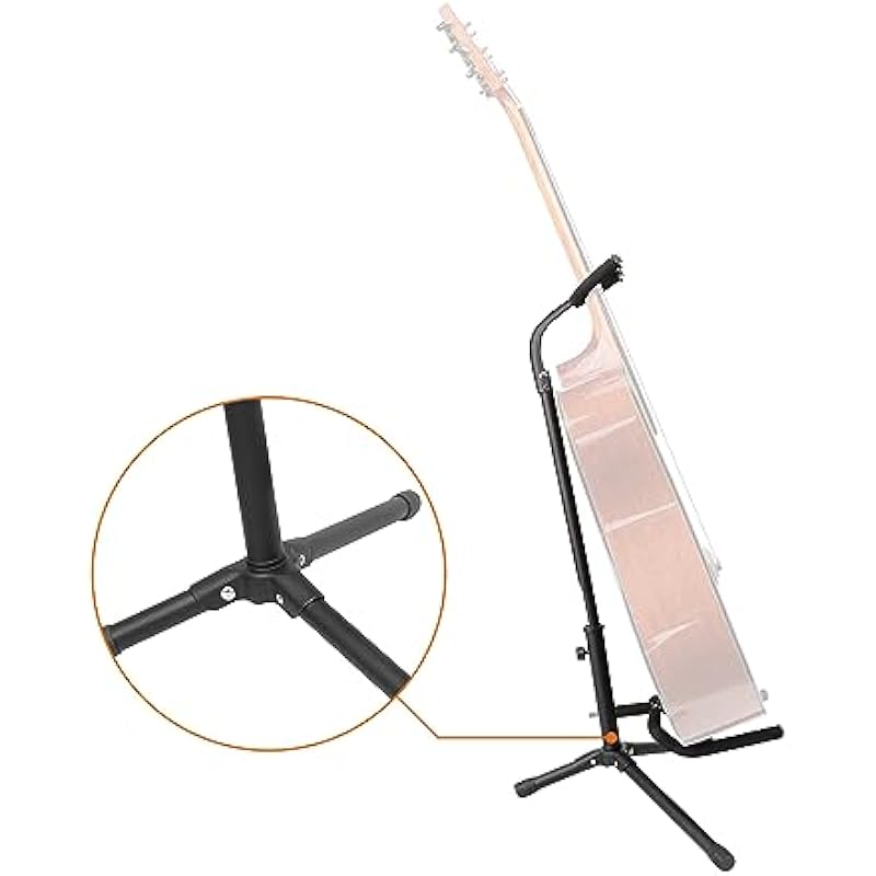 Amazon Basics Adjustable Folding Stand for Acoustic, Electric, Bass Guitars and Banjos, Black