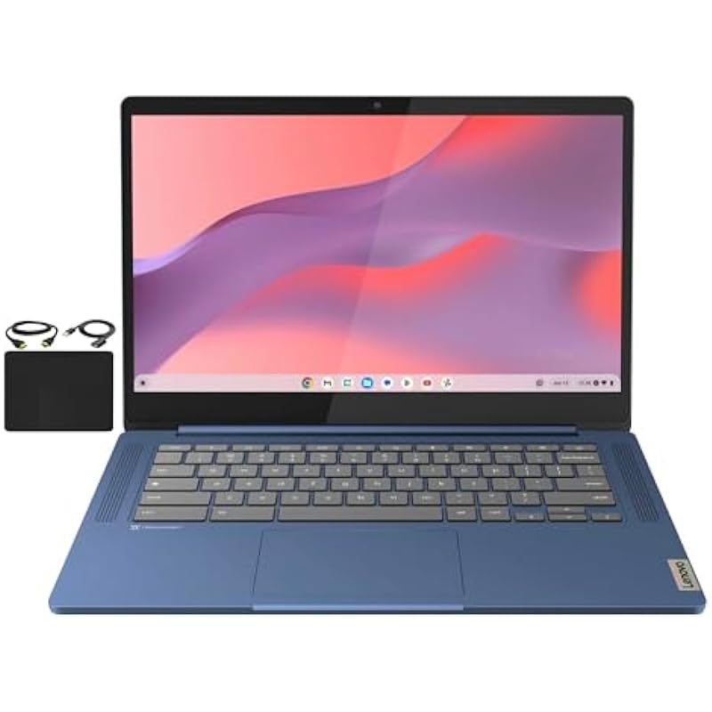 Lenovo Newest Flagship Chromebook, 14” FHD Touchscreen Slim Thin Light Laptop Computer, 8-Core MediaTek Kompanio 520 Processor, 4GB RAM, 64GB eMMC, WiFi 6,Chrome OS+HubxcelAccesory, Abyss Blue