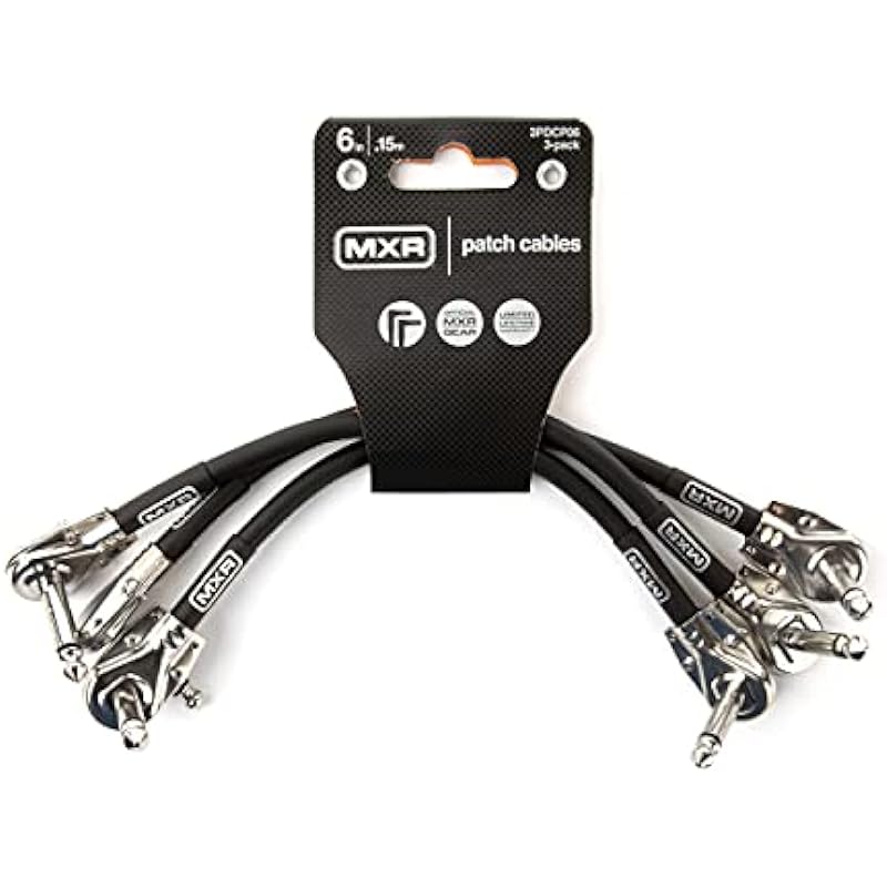 MXR Patch Cable 6 in|15 cm – 3 Pack (3PDCP06)