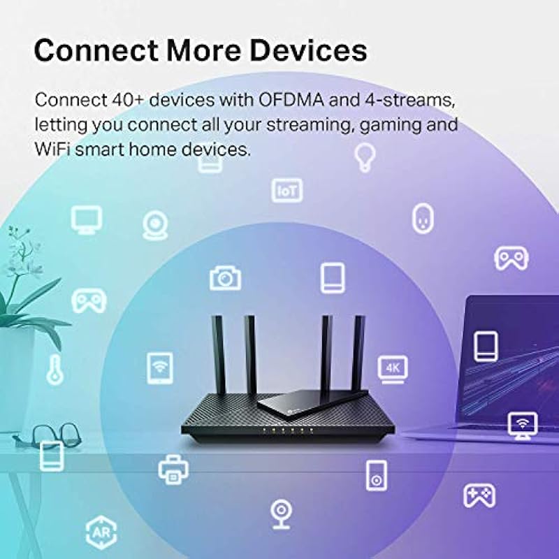 TP-Link AX1800 WiFi 6 Router (Archer AX21) – Dual Band Wireless Internet Router, Gigabit Router, Easy Mesh, Works with Alexa – A Certified for Humans Device