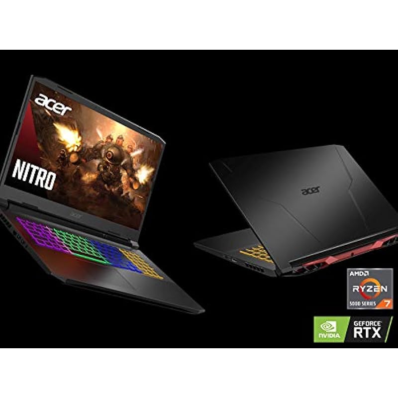 Acer Nitro 5 AN517-41-R0RZ Gaming Laptop, AMD Ryzen 7 5800H (8-Core) | NVIDIA GeForce RTX 3060 Laptop GPU | 17.3″ FHD 144Hz IPS Display | 16GB DDR4 | 1TB NVMe SSD | WiFi 6 | RGB Backlit Keyboard