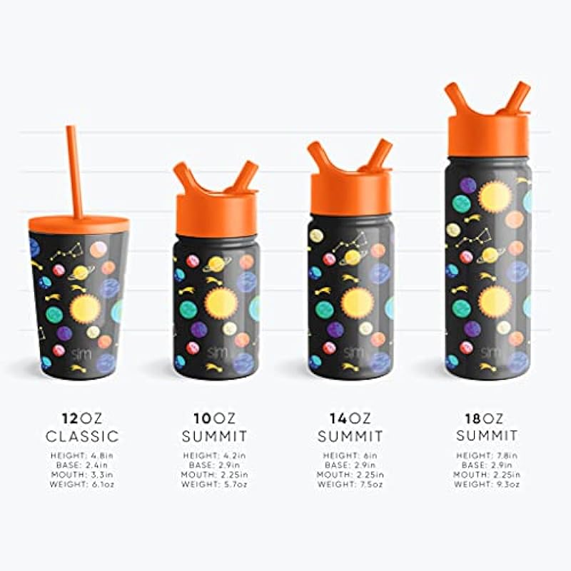 Simple Modern Kids Water Bottle with Straw Lid | Insulated Stainless Steel Reusable Tumbler for Toddlers, Girls | Summit Collection | 14oz, Chloe Floral
