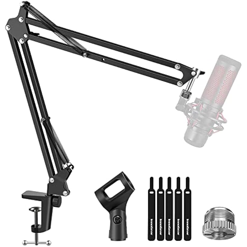 InnoGear Boom Arm Microphone Mic Stand for Blue Yeti HyperX QuadCast SoloCast Snowball Fifine Shure SM7B and other Mic, Medium