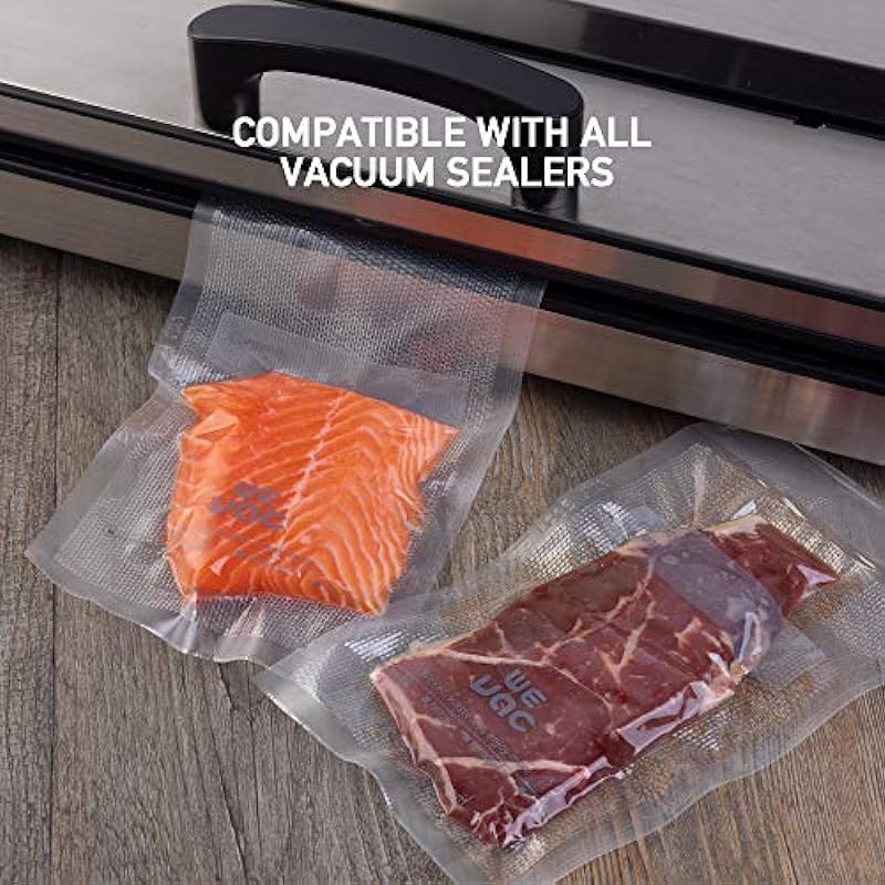 Wevac Vacuum Sealer Bags 8×50 Rolls 2 pack for Food Saver, Seal a Meal, Weston. Commercial Grade, BPA Free, Heavy Duty, Great for vac storage, Meal Prep or Sous Vide