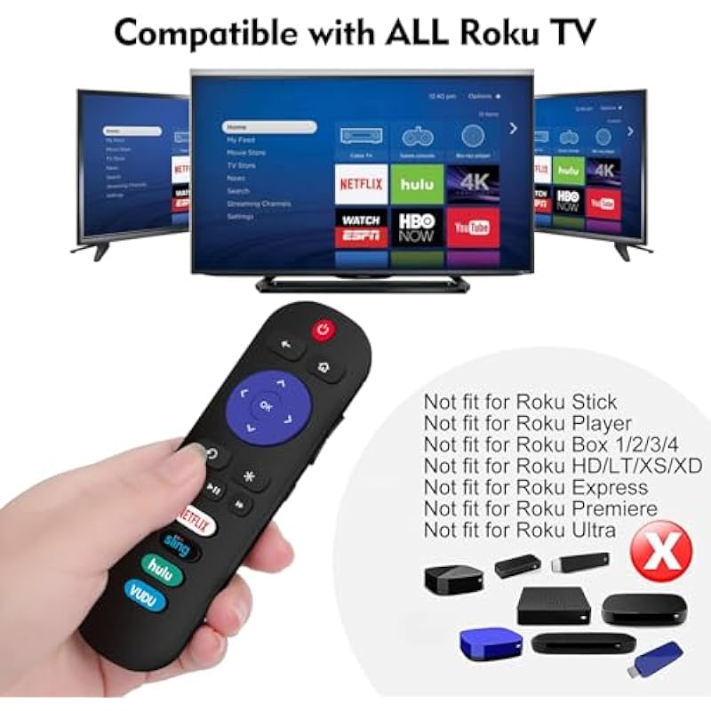 RC280 Replace Remote Applicable for TCL Roku TV 32S4610R 50FS3750 32FS3700 32FS4610R 32S800 32S850 32S3850 48FS3700 55FS3700 65S405 43S405 49S405 40S3800 50S431 55S431 43S435 50S435 43S525