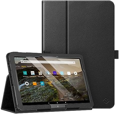 Fintie Folio Case for All-New Amazon Fire HD 10 and 10 Plus Tablet (13th/11th Generation, 2023/2021 Release) 10.1″ – Slim Fit Standing Cover with Auto Sleep/Wake, Black