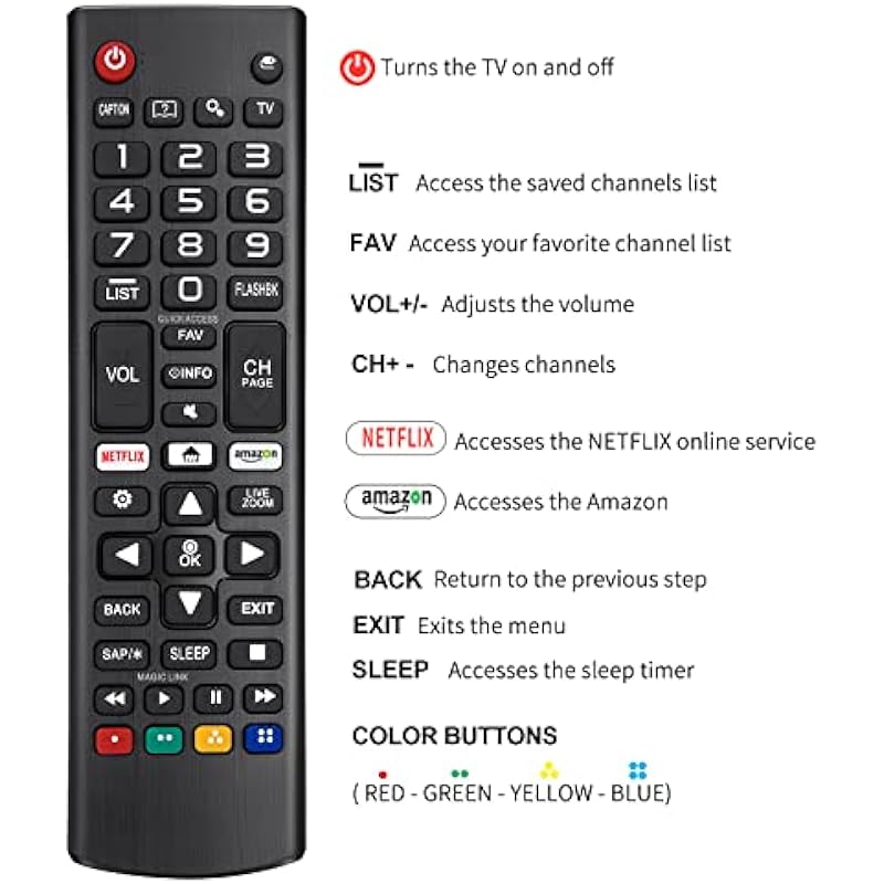 Universal Remote Control for LG Smart TV, All Models LCD LED 3D HDTV Smart TVs AKB75095307 AKB75375604 AKB74915305