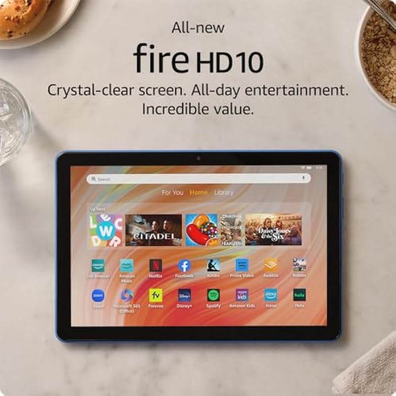 All-new Amazon Fire HD 10 tablet, built for relaxation, 10.1″ vibrant Full HD screen, octa-core processor, 3 GB RAM, latest model (2023 release), 32 GB, Ocean