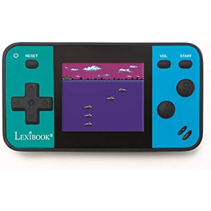 LEXiBOOK Portable Handheld Game Console Cyber Arcade Mini 8 Games, 1.8″ (4.5cm) Color LCD Screen, Gaming Toy for Kids Teenagers, Blue/Black, JL1890