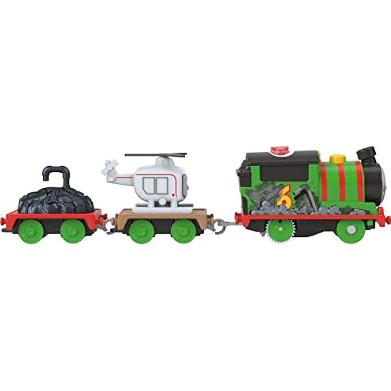 Thomas & Friends Motorized Toy Train Talking Percy Engine with Phrases & Sounds Plus Harold the Helicopter for Ages 3+ Years