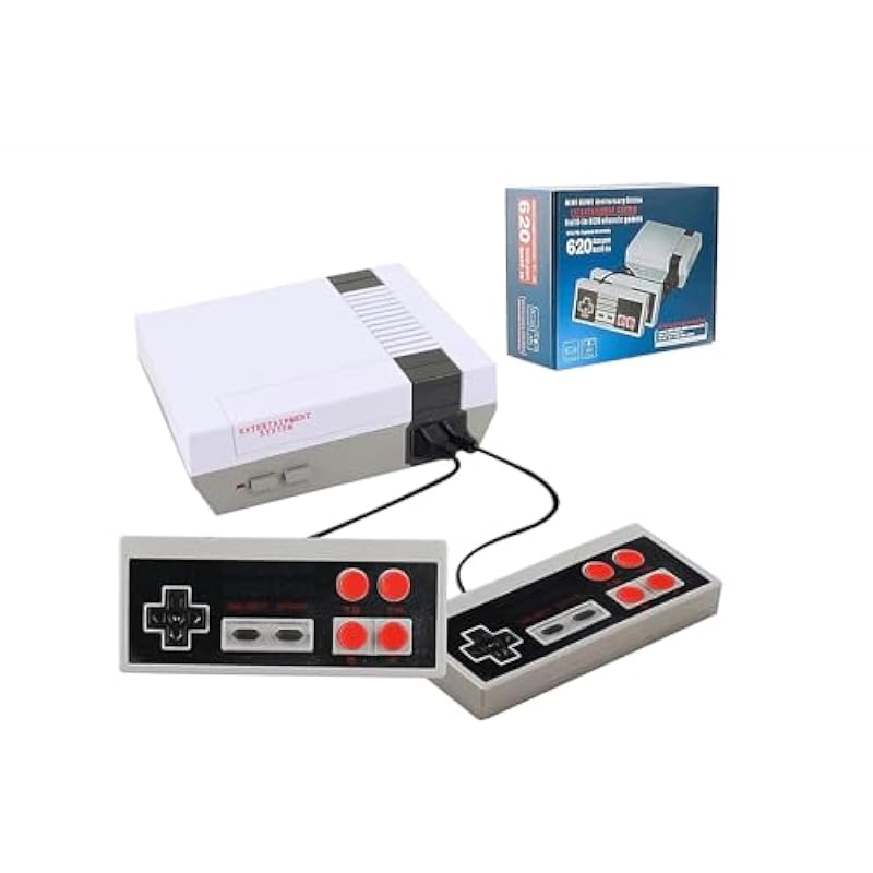 Classic Mini Retro Game System, 8-Bit Retro Video Game System with +600 Classic Old-School Games Built-in, 2 Player Console for Adults and Kids. Perfect Christmas, Birthday, or Valentines Day Gift