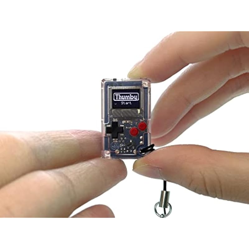 TinyCircuits Thumby (Clear), Tiny Game Console, Playable Programmable Keychain: Electronic Miniature, STEM Learning Tool