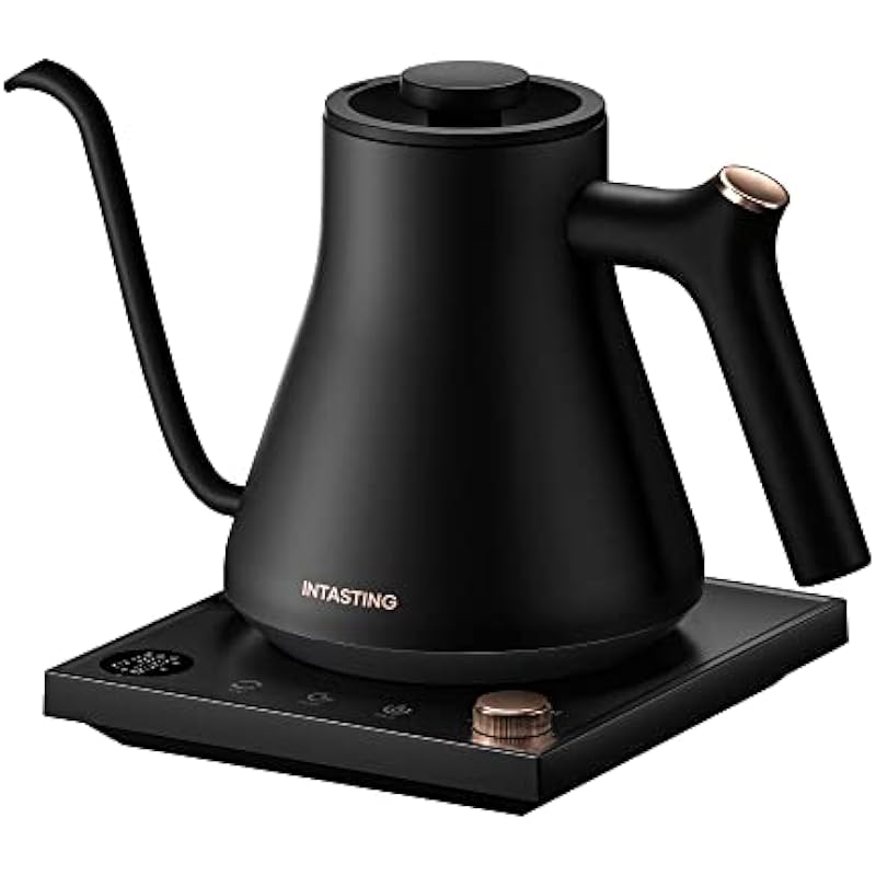 Electric Kettles, Gooseneck Electric Kettle, ±1℉ Temperature Control, Stainless Steel Inner, Quick Heating, for Pour Over Coffee, Brew Tea, Boil Hot Water, 0.9L Black
