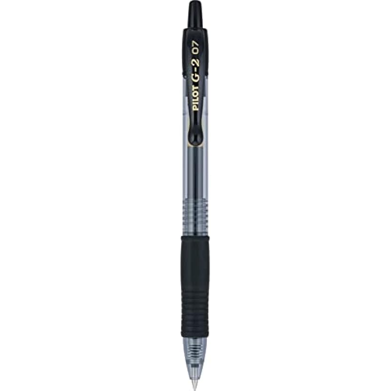 Pilot, G2 Premium Gel Roller Pens, Fine Point 0.7 MM, Black, Pack of 12 (Dozen Box)