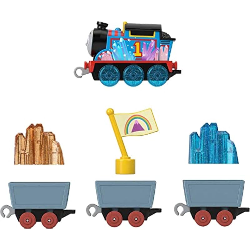 Thomas & Friends Diecast Toy Train, Crystal Cargo Adventure Thomas Engine with Cargo Cars & Pieces for Preschool Kids Ages 3+ Years