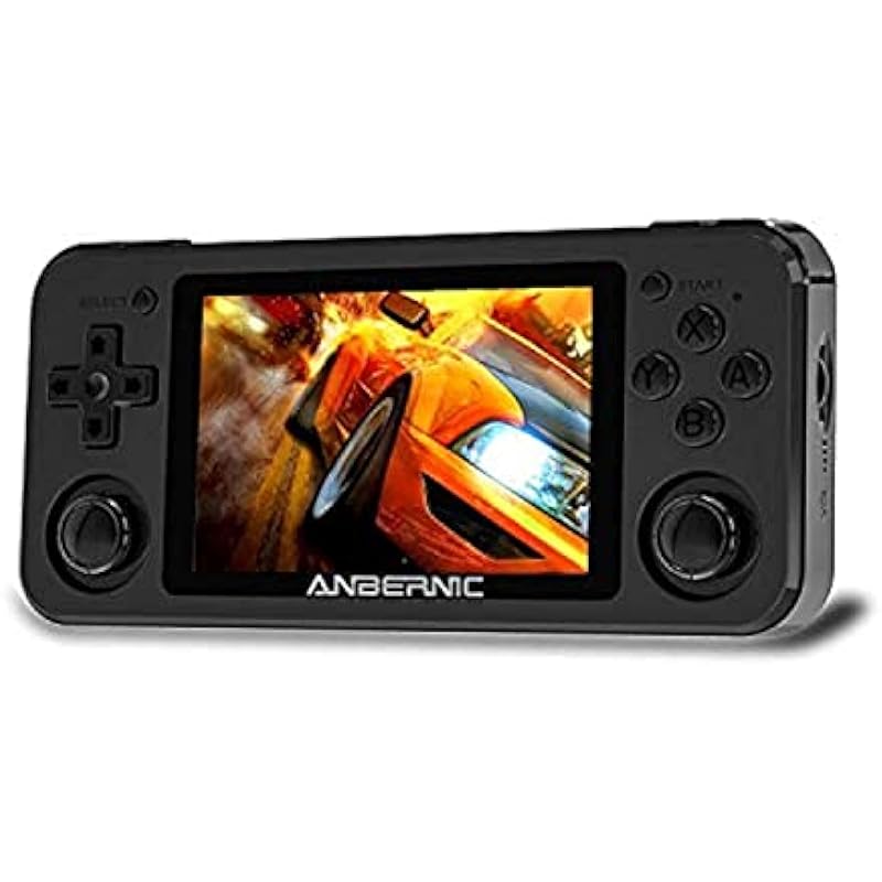 RG351P Handheld Game Console, Retro Game Console Open Linux Tony System RK3326 Chip 64G TF Card 2500 Classic Games 3.5 Inch IPS Screen 3500mAh Battery (Black)