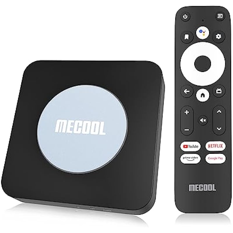 Android 11.0 TV Box, MECOOL KM2 Plus 2GB 16GB Smart TV Box with Netflix Certified, Google Assistant Dolby Atmos, TV Box 4K Support AV1, 2.4G/5G, Ethernet, WiFi 5, BT 5.0 with Amlogic S905X4 (Black)