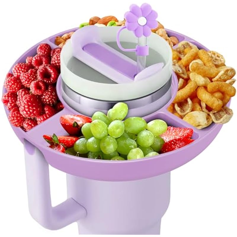 Stanley Cup 40 oz Snack Bowl with Handle, Compatible with Stanley Cup40 oz Snack Bowl with Handle, Reusable Snack Bowl, Stanley Accessories, Silicone (Orchid Snack Bowl)