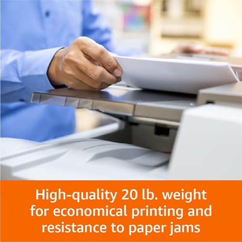 Amazon Basics Multipurpose Copy Printer Paper, 8.5″ x 11″, 20 lb, 8 Reams, 4000 Sheets, 92 Bright, White