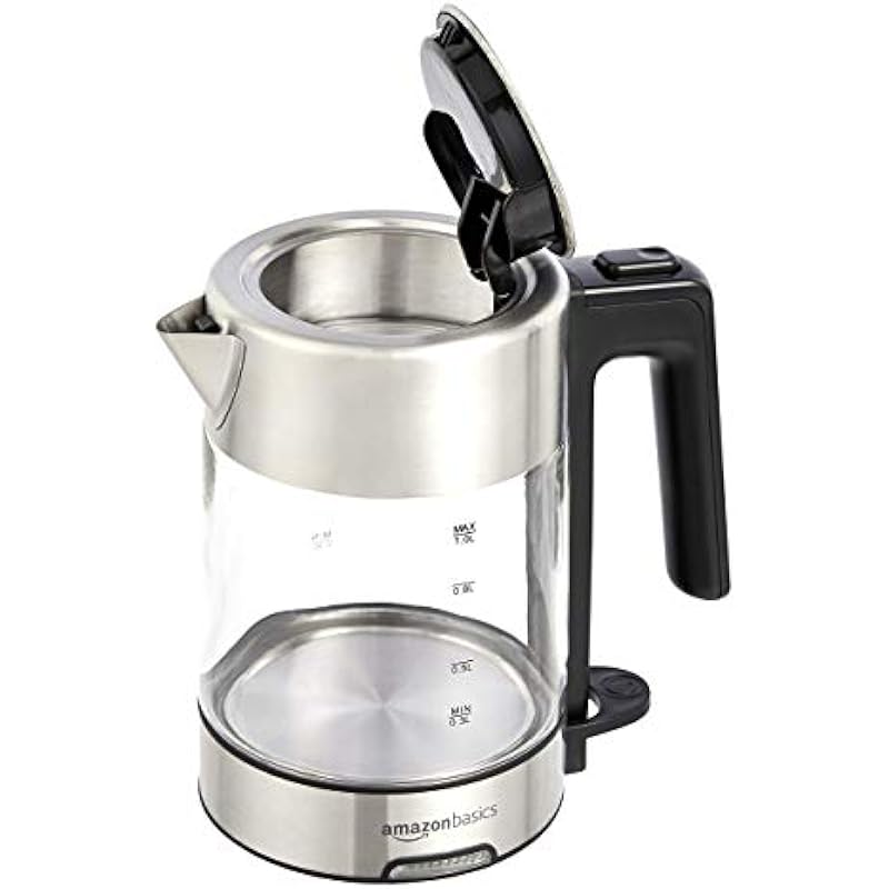 Amazon Basics Electric Glass and Steel Kettle – 1.0 Liter