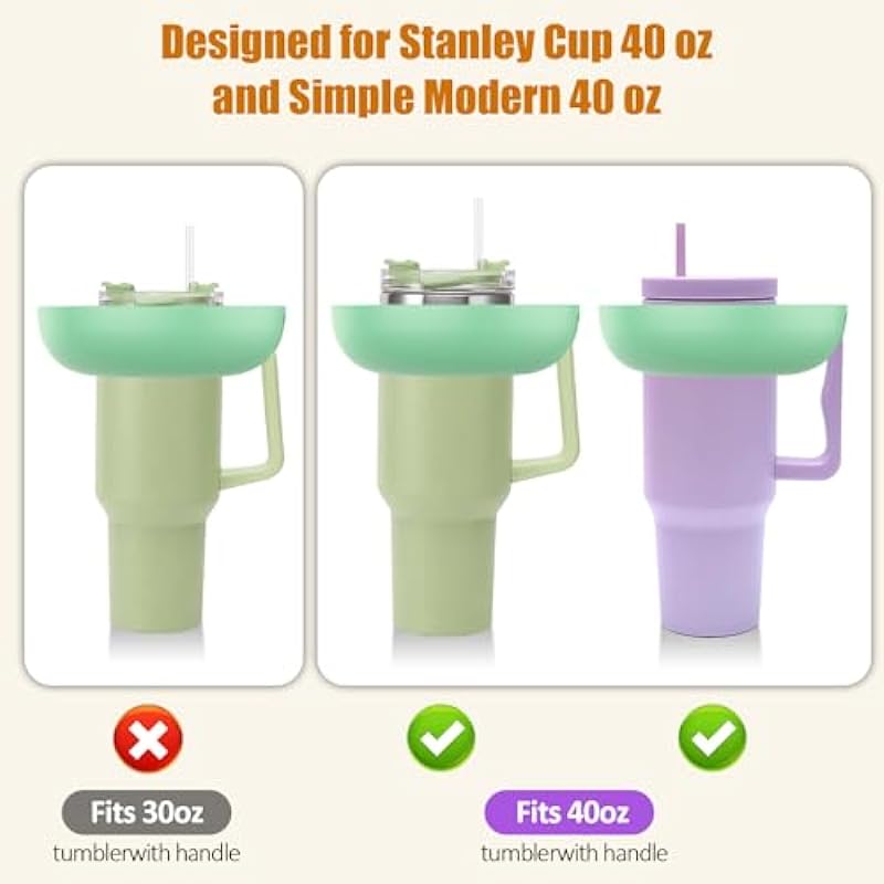 Stanley Cup 40 oz Snack Bowl with Handle, Compatible with Stanley Cup 40 oz Snack Bowl with Handle, Reusable Snack Bowl, Stanley Accessories, Silicone (teal Snack Bowl)