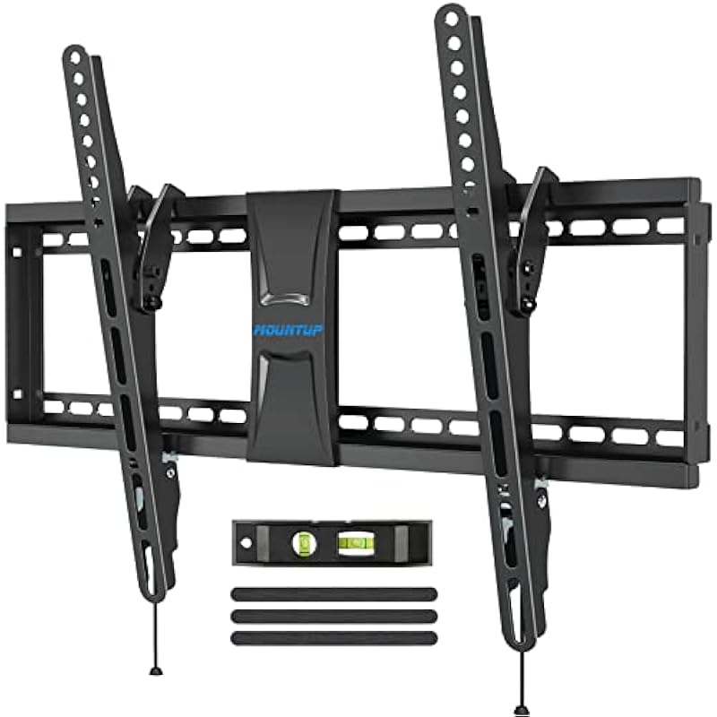 MOUNTUP UL Listed TV Wall Mount, Tilting TV Mount Bracket for Most 37-75 Inch Flat Screen/Curved TV Low Profile Wall Mount Saving Space Max VESA 600x400mm Hold up to 99 lbs Fit 16″ 18″ 24″ Stud MU0008