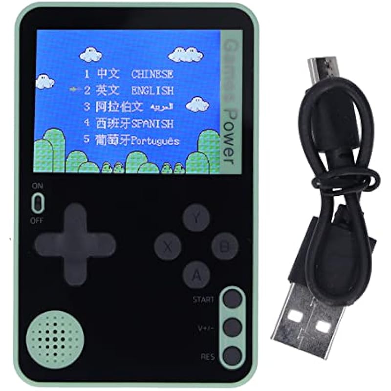 Retro Handheld Games Console, 500 Classic Popular Games, 2.4In HD Color Screen, Ultra Slim Card Gaming Player, Portable Arcade Game Machine, Gifts for Boys Girls (Green)