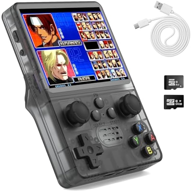 YCCSKY Retro Handheld Game Console, R35S Portable Console Built-in 15+ Emulator and 12+64G TF Card 5000+ Classic Games, Pocket Games Emulator with 3.5inch IPS 640×480 Screen / 3500mAh 7+Hours Battery