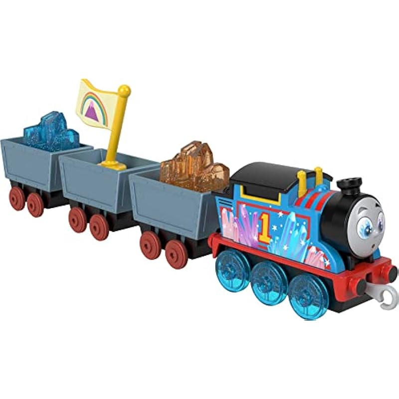 Thomas & Friends Diecast Toy Train, Crystal Cargo Adventure Thomas Engine with Cargo Cars & Pieces for Preschool Kids Ages 3+ Years