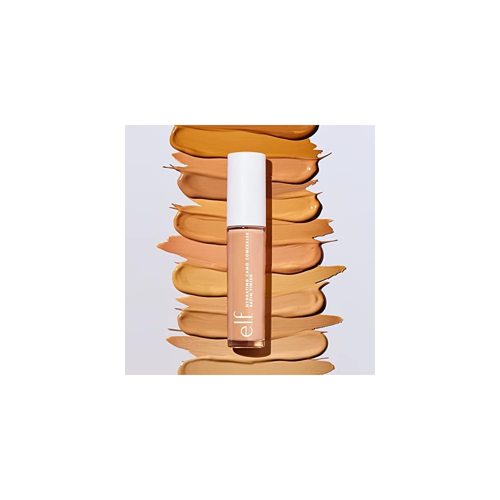 e.l.f. Hydrating Camo Concealer, Lightweight, Full Coverage, Long Lasting, Conceals, Corrects, Covers, Hydrates, Highlights, Light Sand, Satin Finish, 25 Shades, All-Day Wear, 0.20 Fl Oz