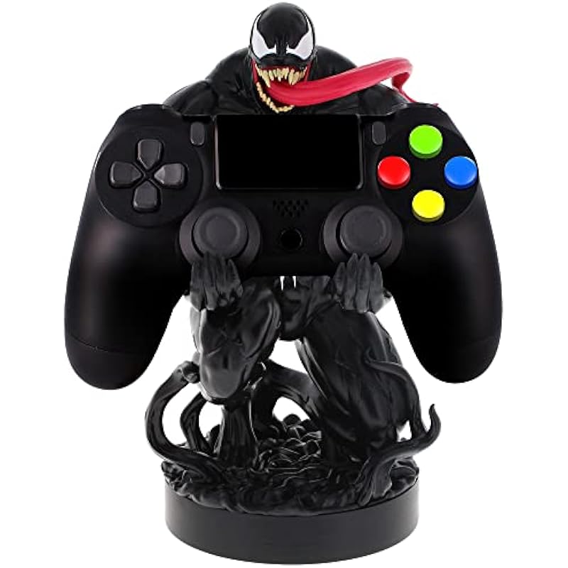 Exquisite Gaming: Marvel: Venom – Original Mobile Phone & Gaming Controller Holder, Device Stand, Cable Guys, Licensed Figure