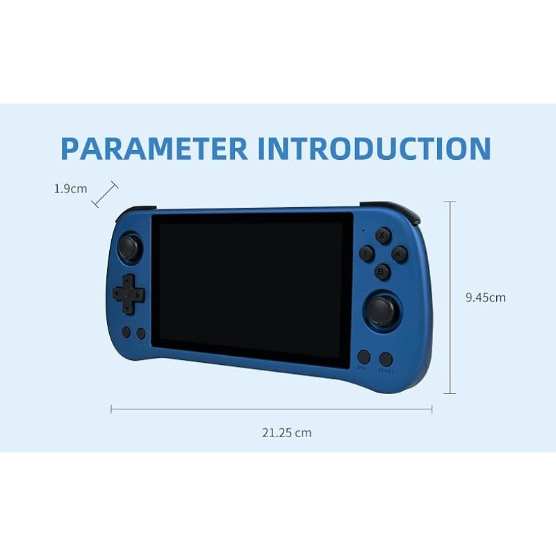 X55 Handheld Game Console with 5.5-Inch IPS Screen,HDMI Output RK3566 CPU, 4000mAh Battery Retro Portable Game Console for Kids and Adults（Blue）