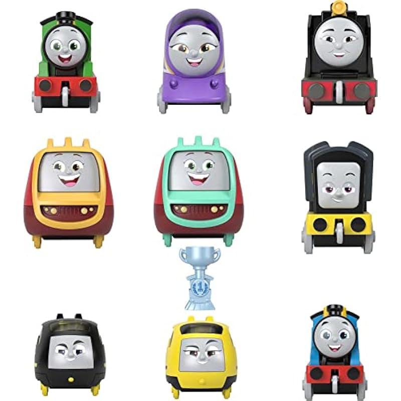 Thomas & Friends Toy Trains Sodor Cup Racers Set of 9 Diecast Push-Along Engines for Preschool Kids Ages 3+ Years
