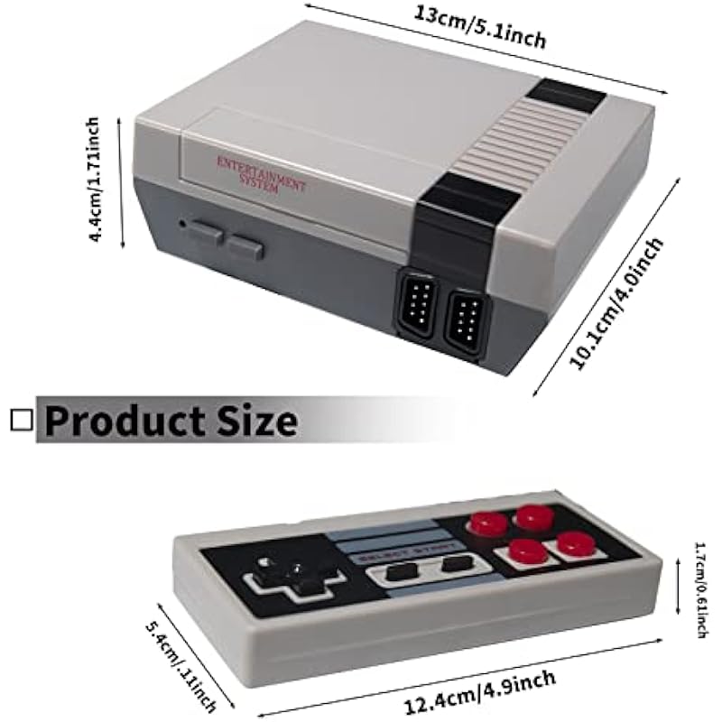 Classic Mini Console 8-Bit Video Retro Game System Built-in with 620 Classic Old-School Games Dual Players Mode Console for Adults Kids Christmas/Birthday/Thanksgiving/Valentine Gift