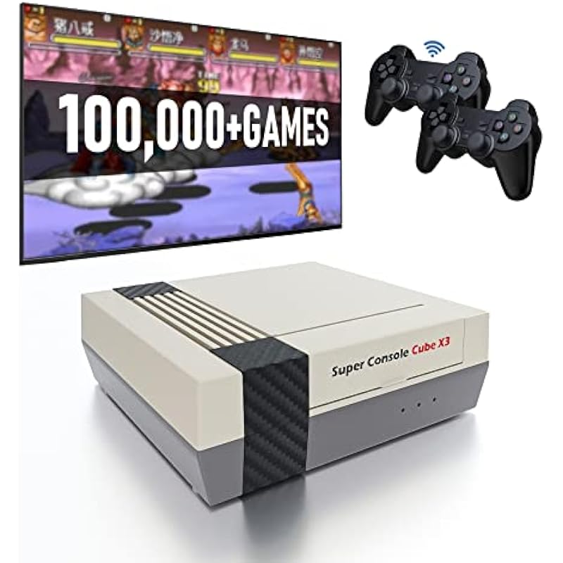 Retro Game Console Retroplay – Super Console Cube X3 100,000+ Video Games,Emulator Console Compatible 70+ Emulators,Emuelec4.5/Android9.0/CoreE 3-in-1, 4K UHD Support,Plug-and-Play Video Game Console