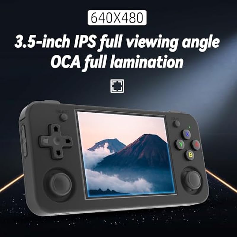 RG35XX H Retro Handheld Game Console , 3.5 Inch IPS Screen Linux System Built-in 64G TF Card 5528 Games Support HDMI TV Output 5G WiFi Bluetooth 4.2 (Black)