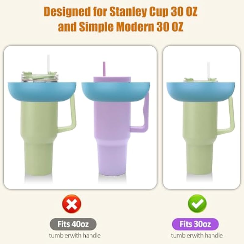 Stanley Cup 40 oz Snack Bowl with Handle, Compatible with Stanley Cup 40 oz Snack Bowl with Handle, Reusable Snack Bowl, Stanley Accessories, Silicone (Blue Snack Bowl)