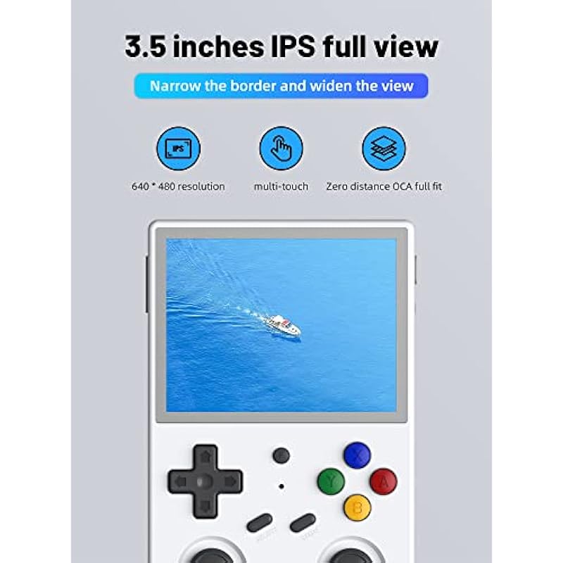RG353V Handheld Game Console , Dual OS Android 11 and Linux System Support 5G WiFi 4.2 Bluetooth Moonlight Streaming HDMI Output Built-in 64G SD Card 4452 Games (RG353V-White)