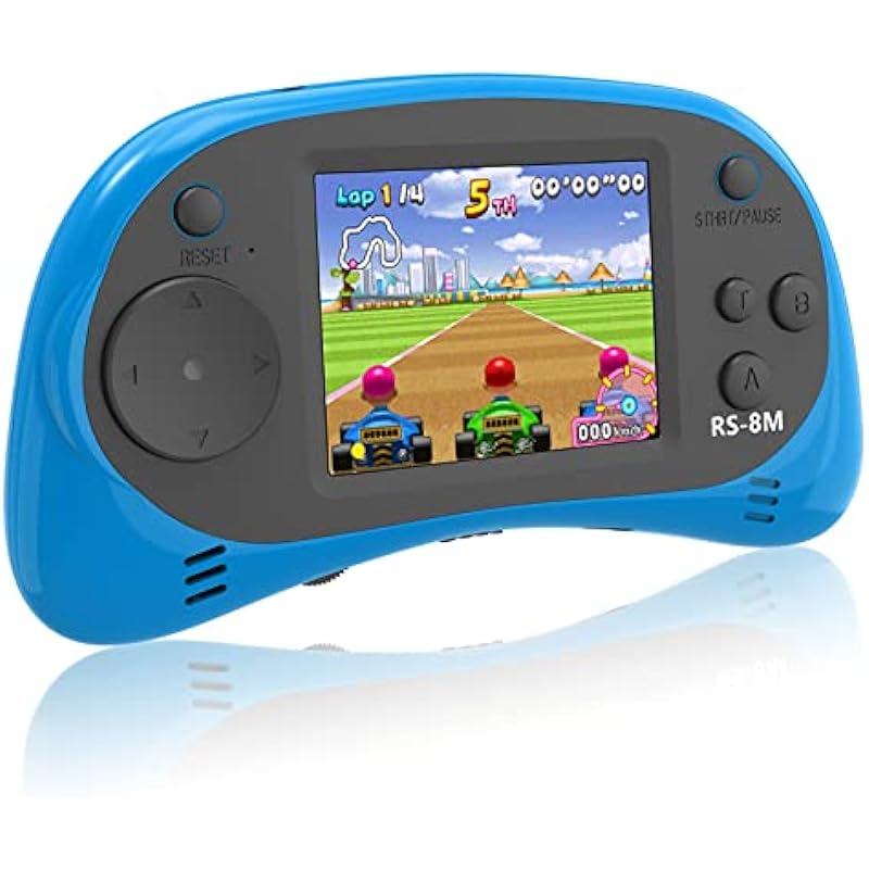 E-MODS GAMING Kids Handheld Games 16 Bit Retro Video Games Console with 220 HD Electronic Games – 2.5” LCD Portable Travel Games Entertainment Gifts for Boys Girls Ages 4-12 (Sky Blue)