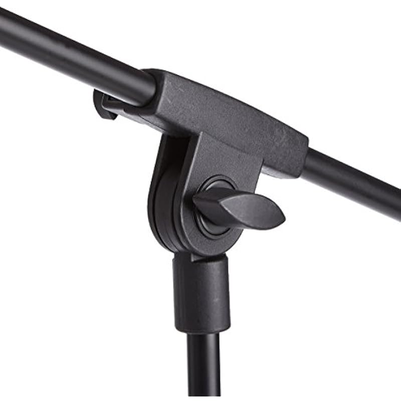 Amazon Basics Adjustable Boom Height Microphone Stand with Tripod Base, Up to 85.75 Inches – Black