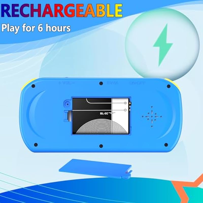 Handheld Game Console for Kids Preloaded 218 Retro Video Games, Portable Gaming Player with Rechargeable Battery 3.0″ LCD Screen, Mini Arcade Electronic Toy Gifts for Boys Girls, Blue