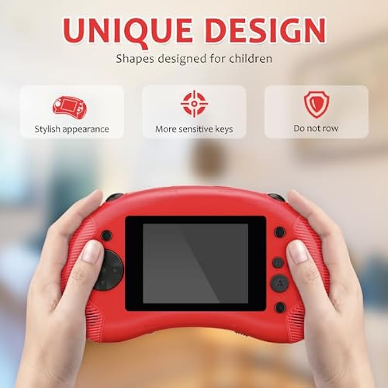 Portable Handheld Games for Kids 3.2″ Screen Game TV Output Arcade Vibration Gaming Player System Built in 198 Classic Retro Video Games with Rechargeable Battery Birthday for Boys, Girls