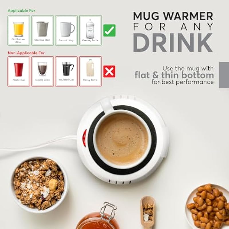 Candle Warmer Plate Safely Releases Scents Without a Flame- Used as Candle Jar Warmer, Candle Melter, Coffee Warmer, Mug Warmer, Cup Warmer in Your Home & Office, 1 Pack, White