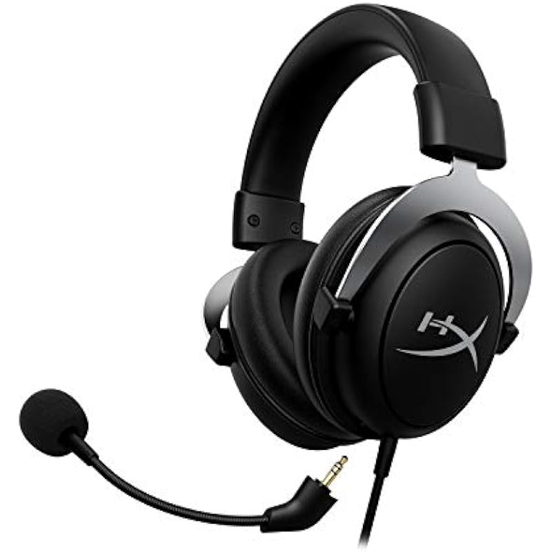 HyperX CloudX, Official Xbox Licensed Gaming Headset, Compatible with Xbox One and Series X|S, Memory Foam Ear Cushions, Detachable Noise-Cancelling Mic, in-line Audio Controls,Black/ Silver