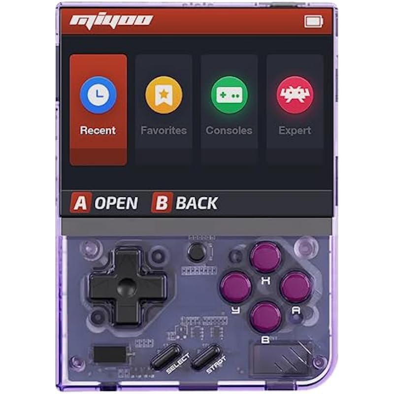 Mini Plus+ Handheld Gaming Console 3.5″ IPS Screen for The Best Classic Console with 5000+ Games Included, Storage Case, 64G TF Card and WiFi Support [Purple]